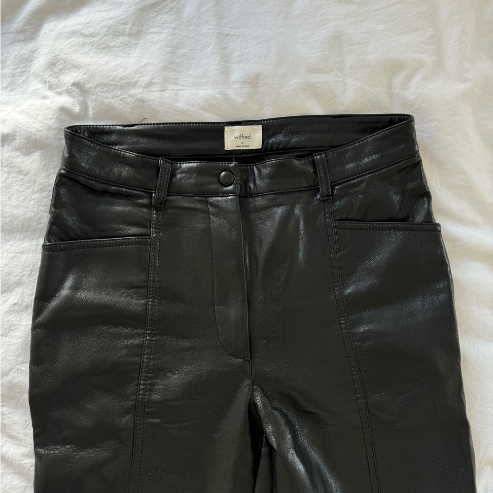 Aritzia Black Leather Pants
